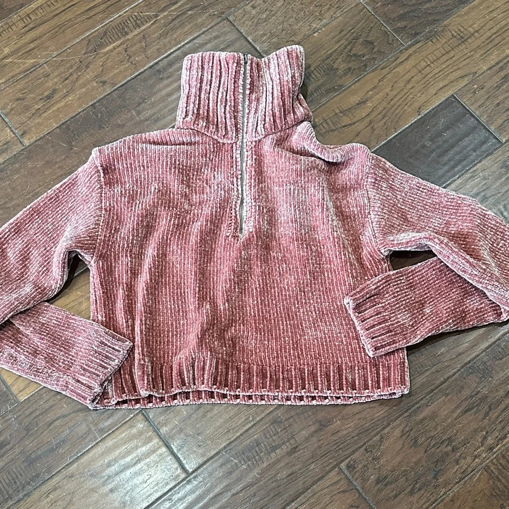 Thread &‎ Supply Dusty Rose Half-Zip Sweater size Large silky